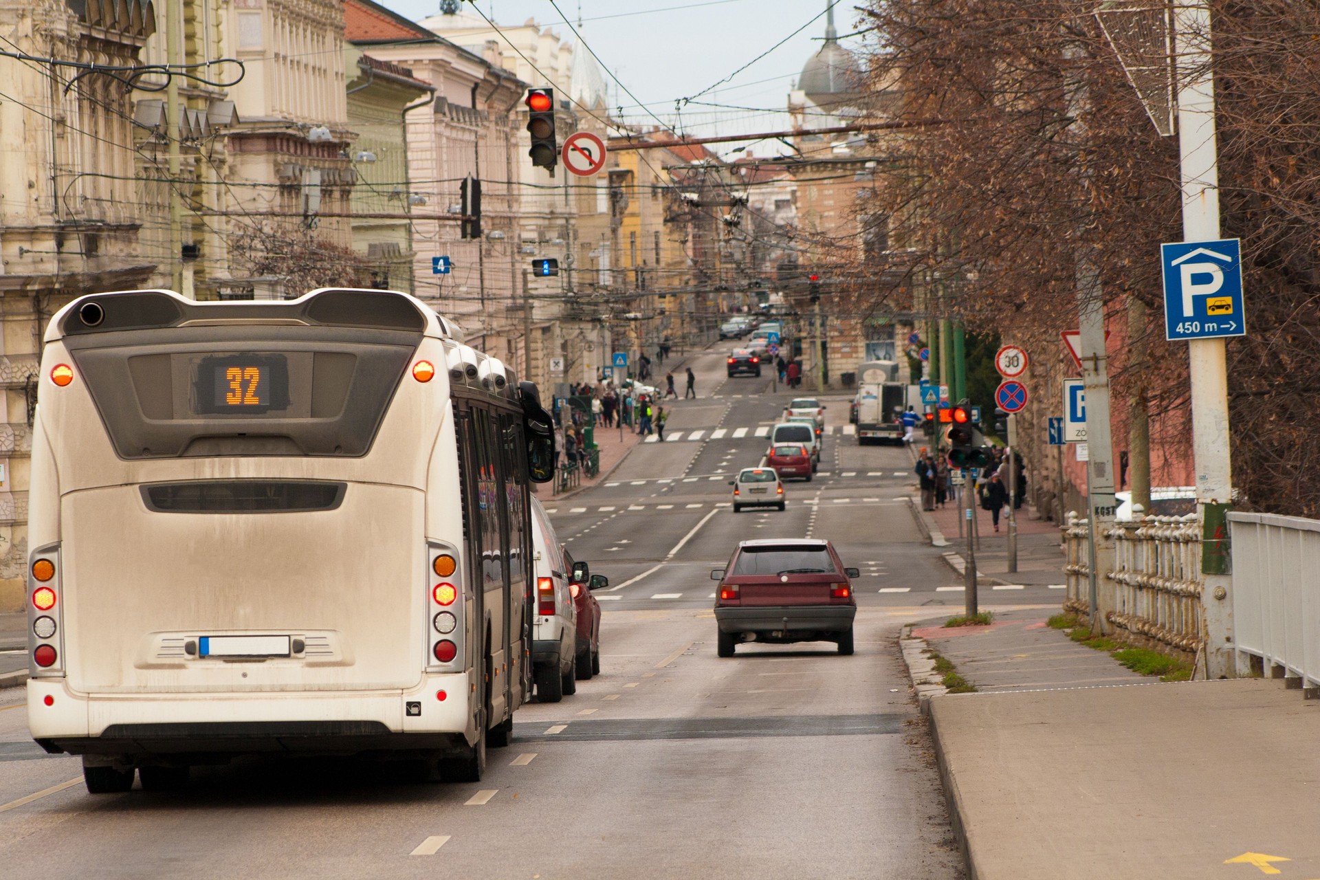 Scene in traffic of Szeged