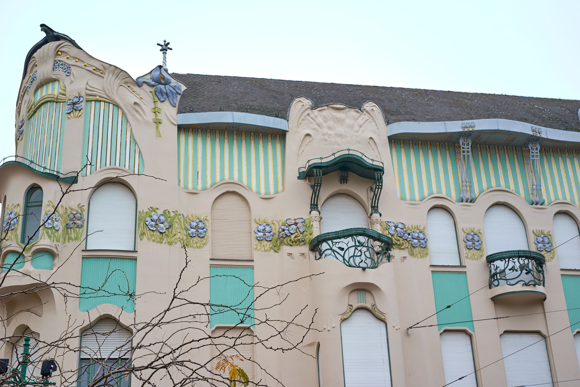 Traditional hungarian window style in city of Szeged